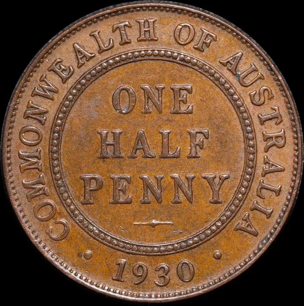 1930 Halfpenny good EF product image