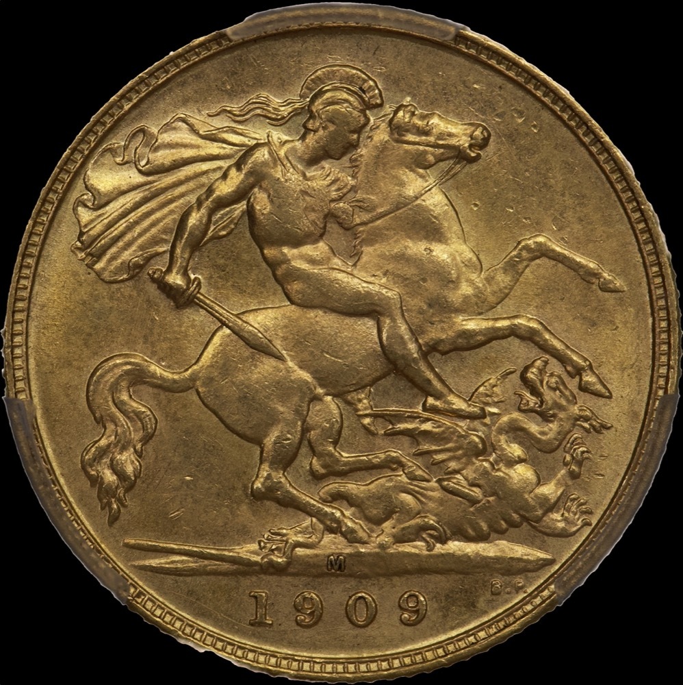 1909 Melbourne Edward VII Half Sovereign Unc (PCGS MS62) product image