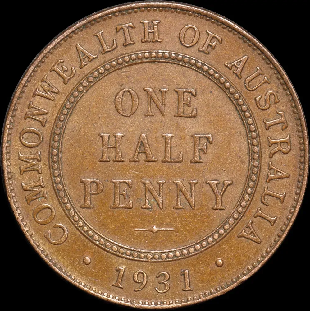 1931 Halfpenny good EF product image