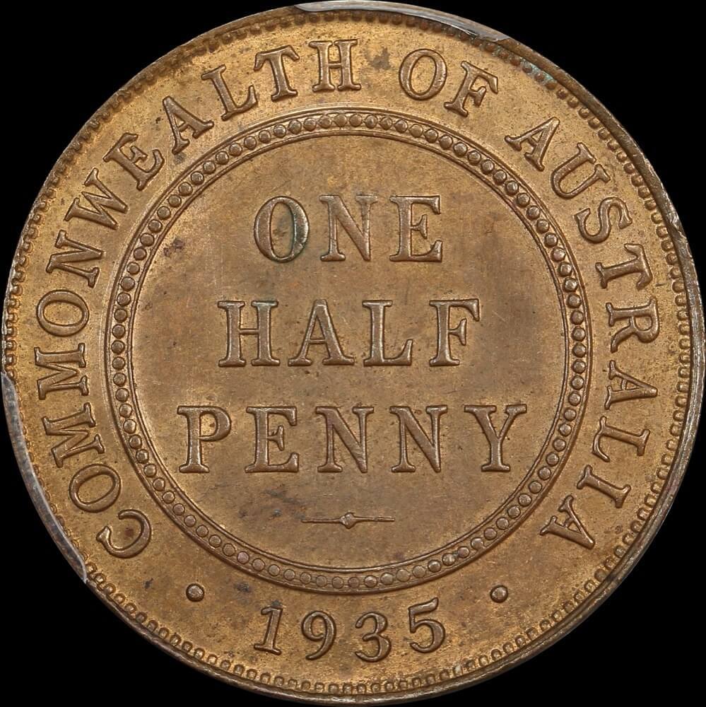 1935 Halfpenny Choice Unc (PCGS MS63RB) product image