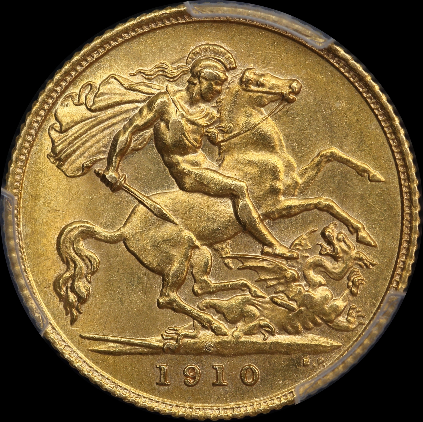 1910 Sydney Edward VII Half Sovereign Unc (PCGS MS62) product image