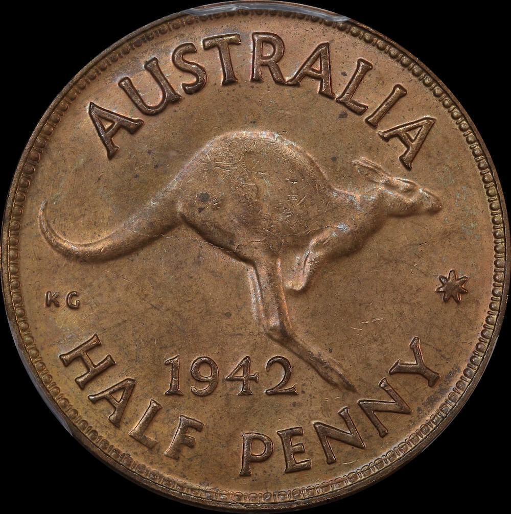 1942 Halfpenny Choice Unc (PCGS MS63RB) product image
