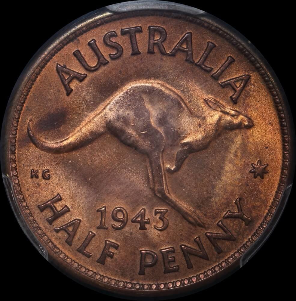 1943 Halfpenny Choice Unc (PCGS MS64RB) product image
