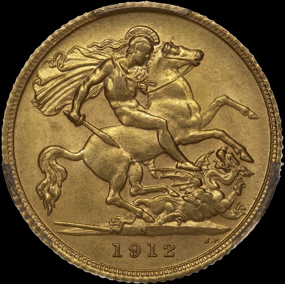 1912 Sydney George V Half Sovereign Unc (PCGS MS62) product image