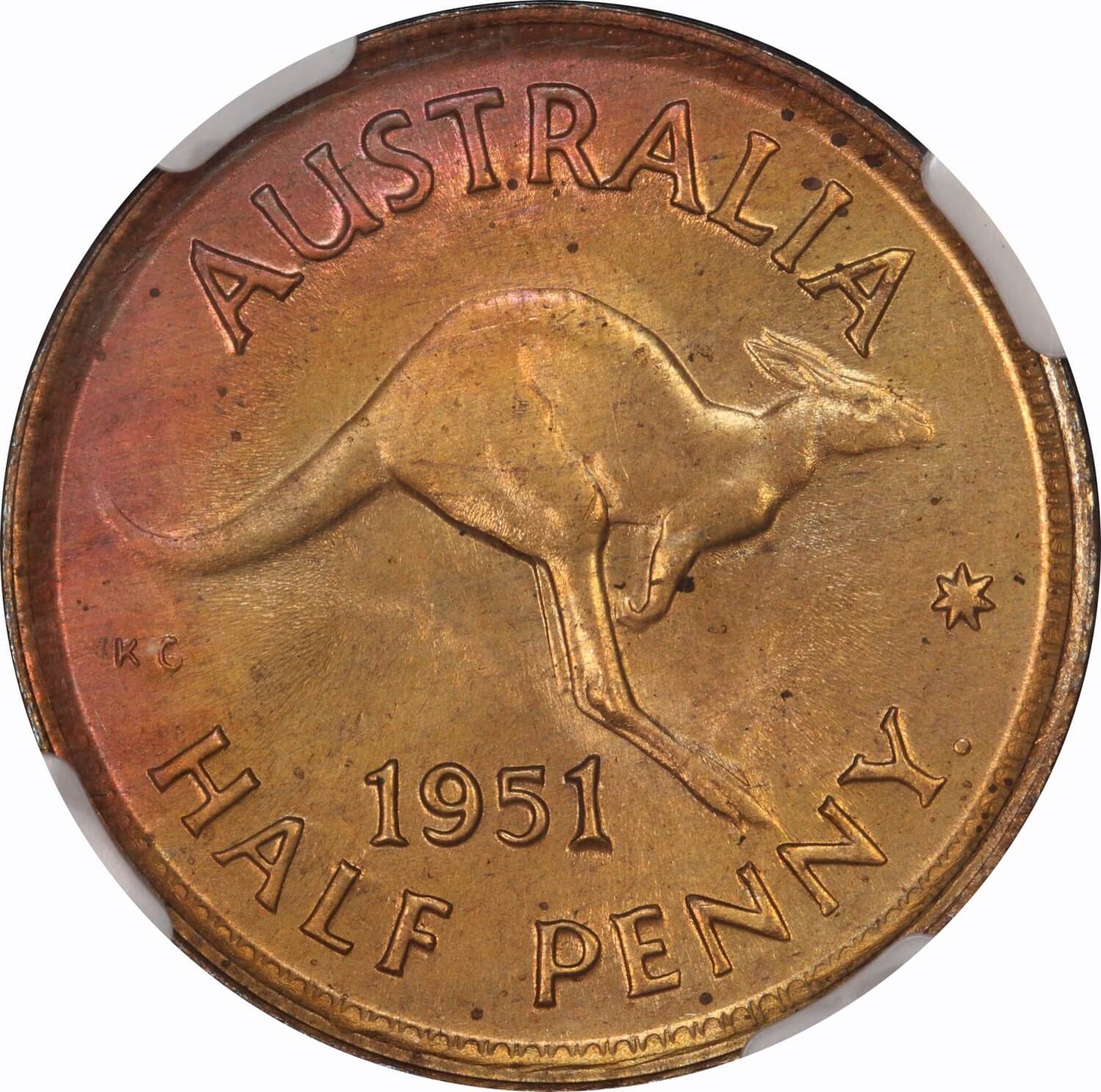 1951-Y Halfpenny Choice Unc (PCGS MS64RB) Ex Benchmark Collection product image