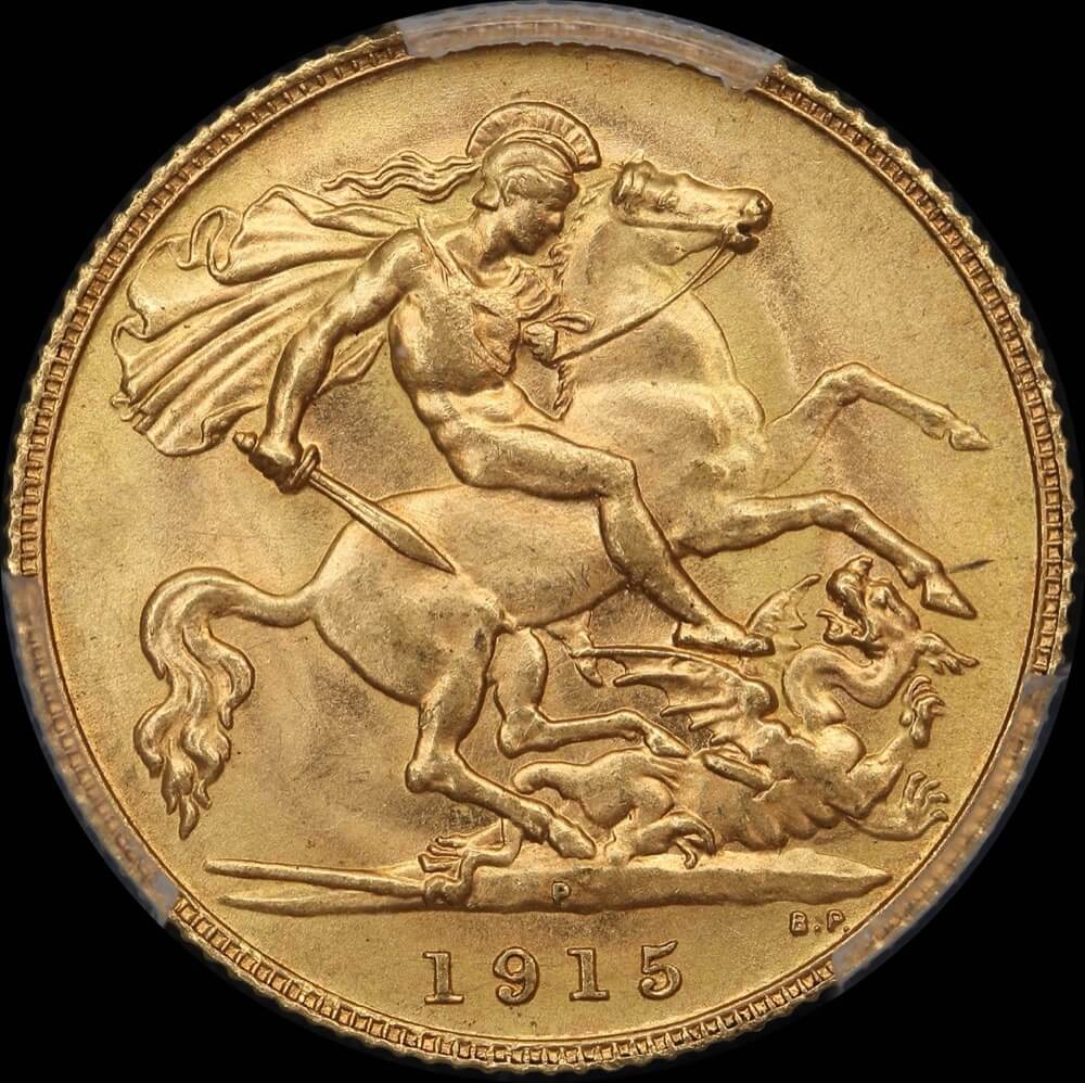 1915 Perth George V Half Sovereign Choice Unc (PCGS MS64) product image
