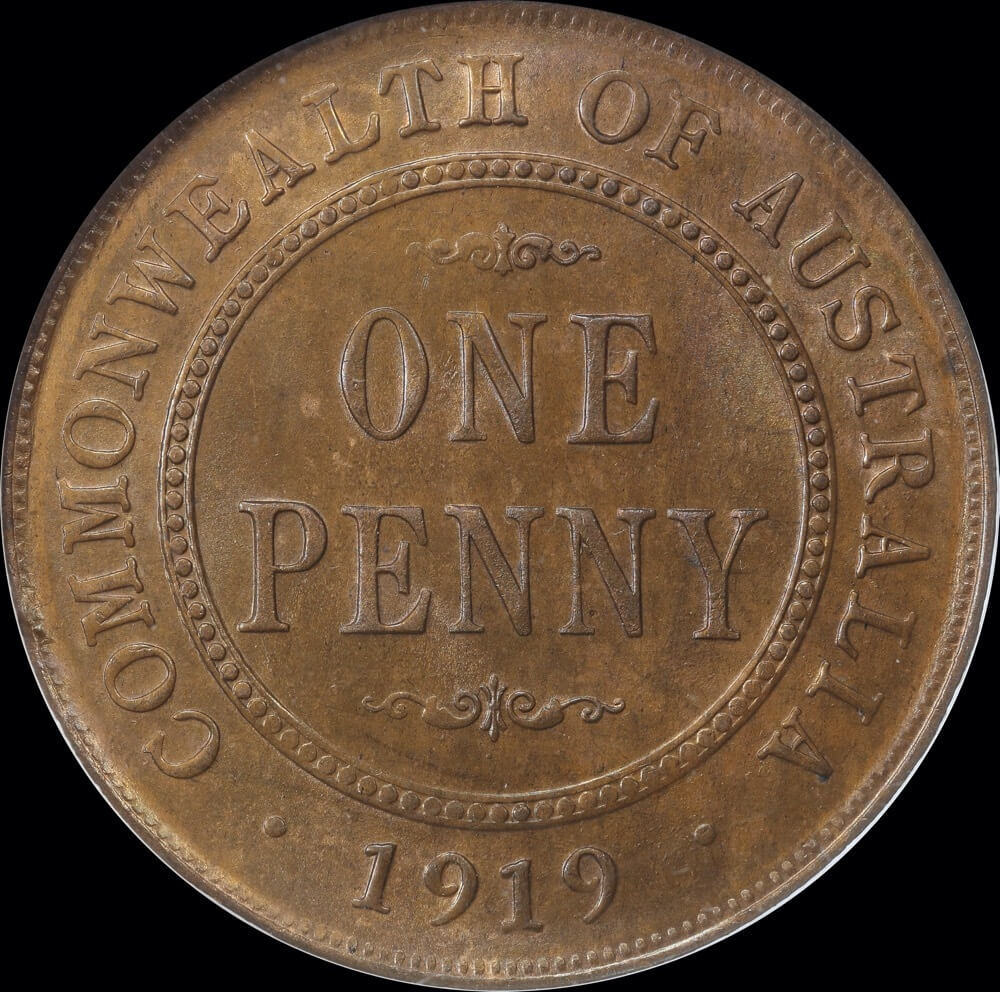 1919 Penny Dot Below Bottom Scroll With Die Upset Choice Unc (NGC MS63BN) product image