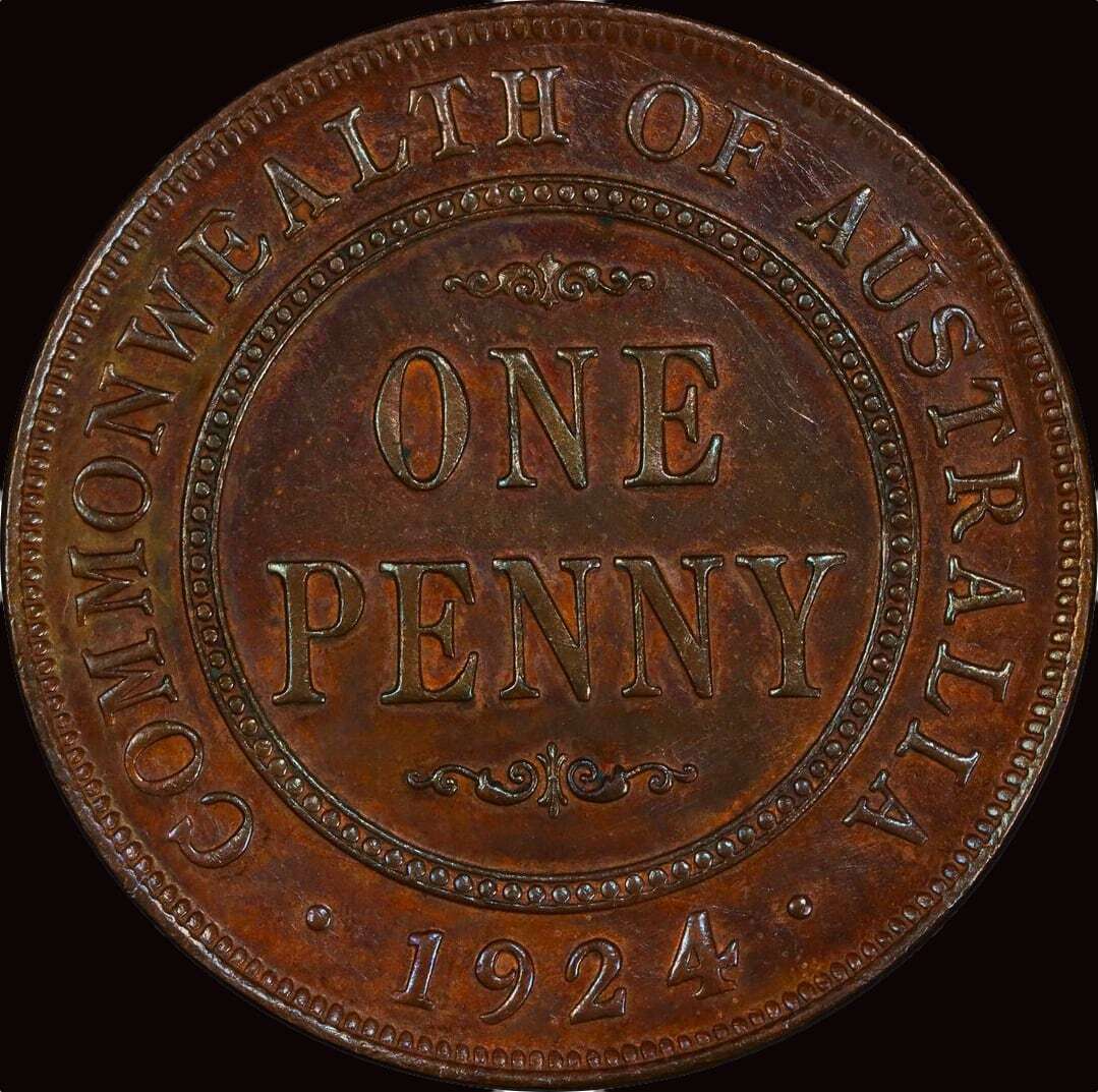 1924 Penny English Obverse Unc (PCGS MS62BN) product image