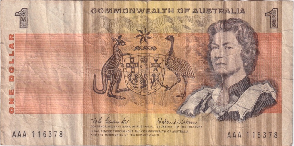 1966 $1 Note AAA First Prefix Coombs/Wilson R71F Fine product image