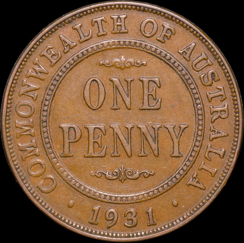 1931 Penny English Obverse Dropped 1 Reverse good VF product image