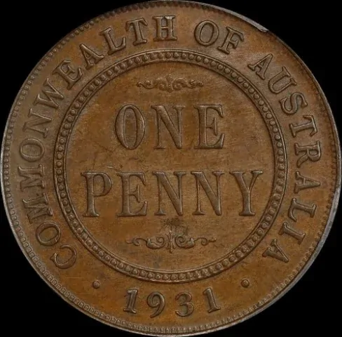 1931 Penny Aligned Date English Obverse PCGS MS62BN product image