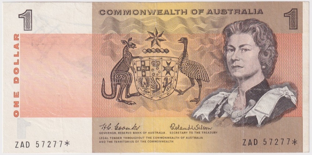 1966 $1 Note Star Note Coombs/Wilson R71S good VF product image