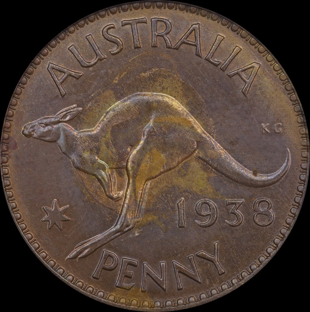 1938 Melbourne Proof Penny PCGS PR63RB product image