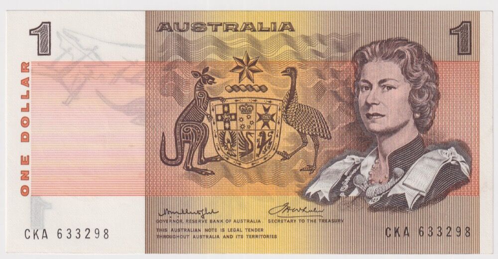 1976 $1 Note Gothic Centre Knight/Wheeler R76A Uncirculated product image