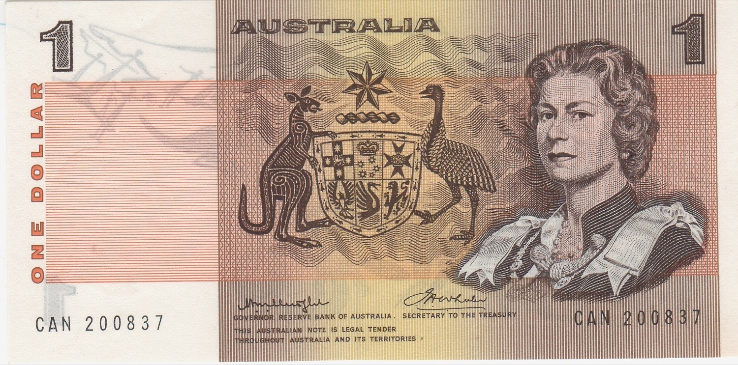 1976 $1 Note Gothic Centre Knight/Wheeler R76A Uncirculated product image