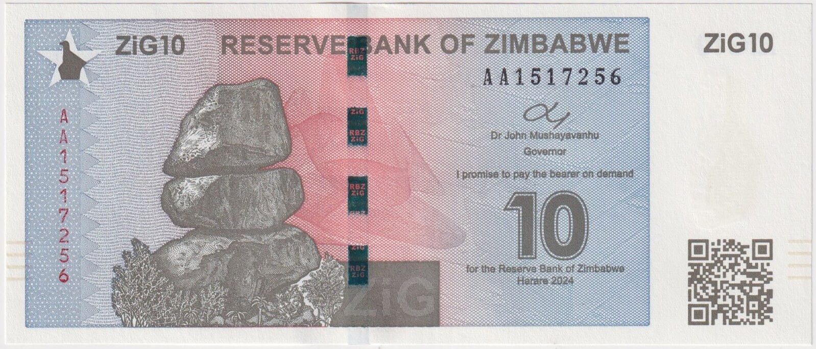 Zimbabwe 2024 10 ZiG P#110 Uncirculated product image