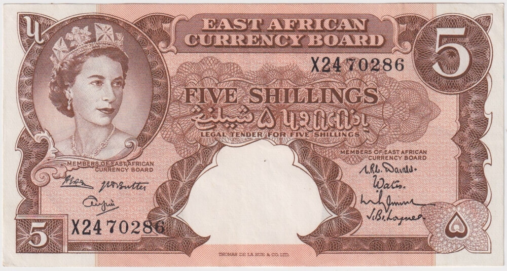 East Africa 1961-63 5 Shillings Pick#41a good EF product image