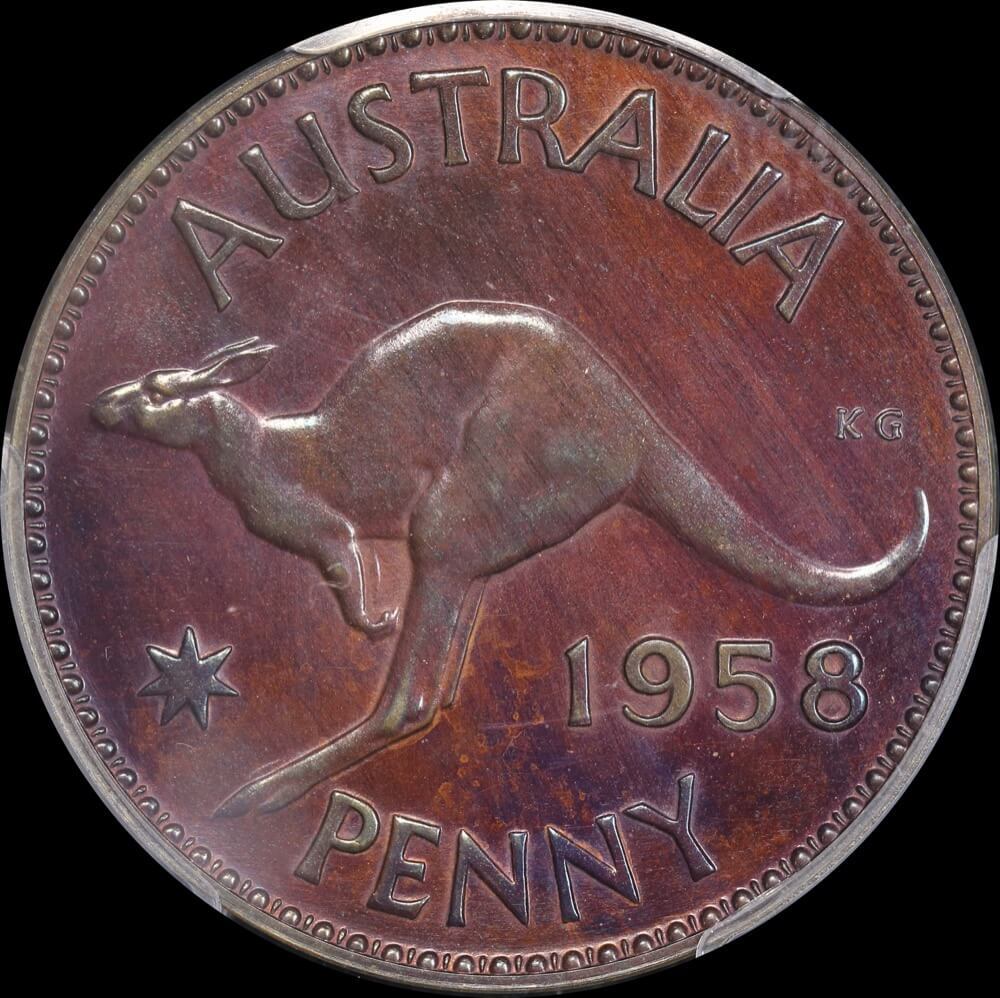 1958 Melbourne Proof Penny PCGS PR63BN product image