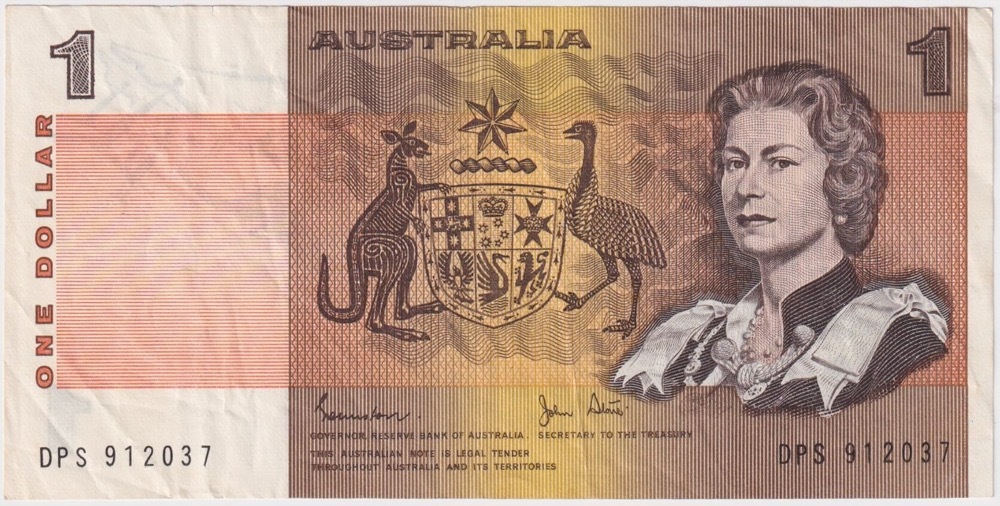 1982 $1 Note DPS Last Prefix Johnston/Stone R78L good VF product image
