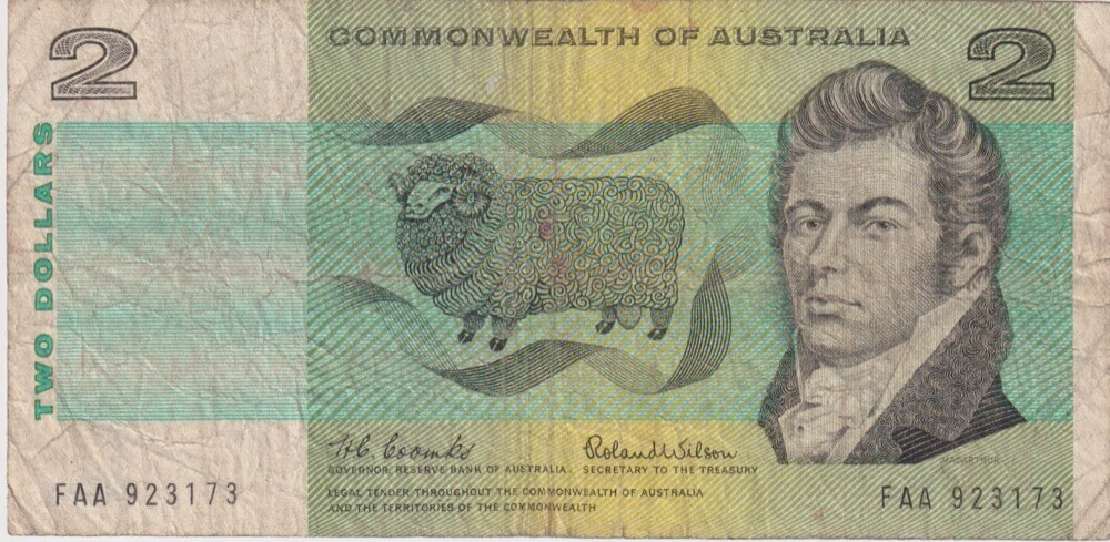 1966 $2 Note FAA First Prefix Coombs/Wilson R81F Fine product image