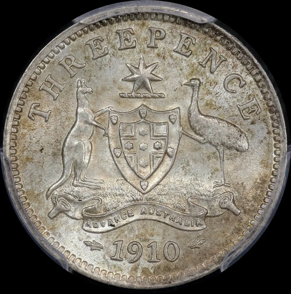 1910 Threepence Choice Unc (PCGS MS64) product image