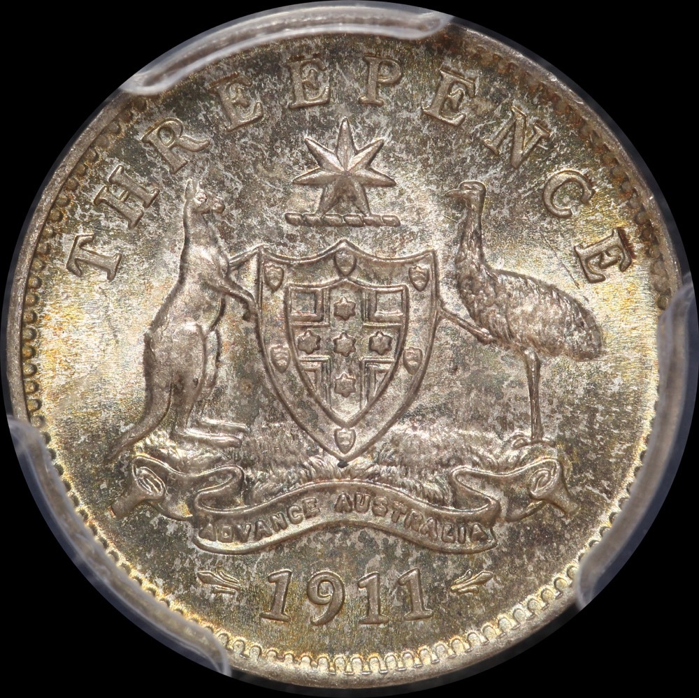1911 Threepence Gem Unc (PCGS MS66) product image