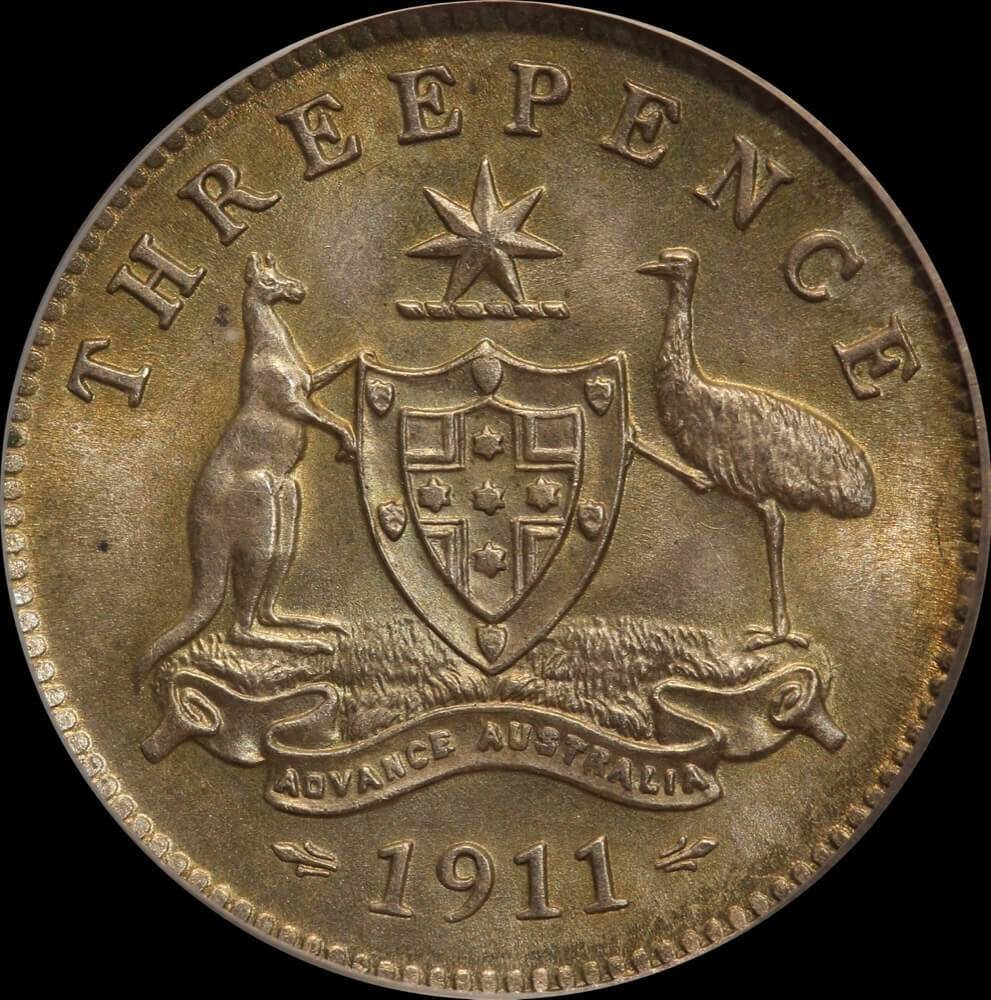 1911 Threepence Gem Unc (PCGS MS65) product image
