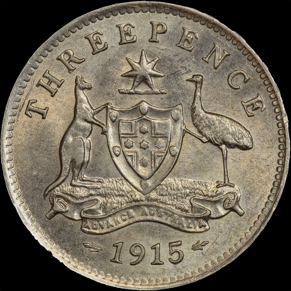 1915 Threepence good EF product image