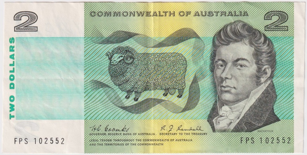 1968 $2 Note Coombs/Randall FPS Last Prefix R82L about EF product image