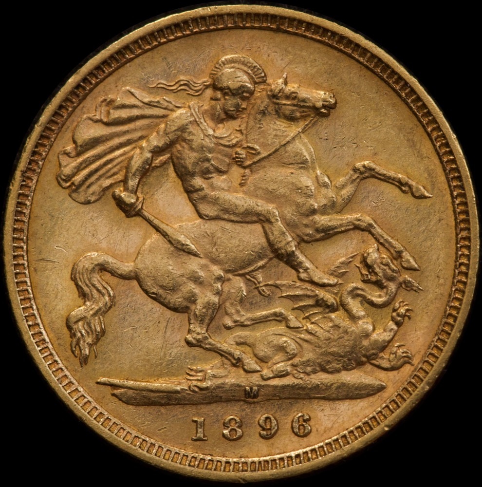 1896 Melbourne Veiled Head Half Sovereign good EF product image