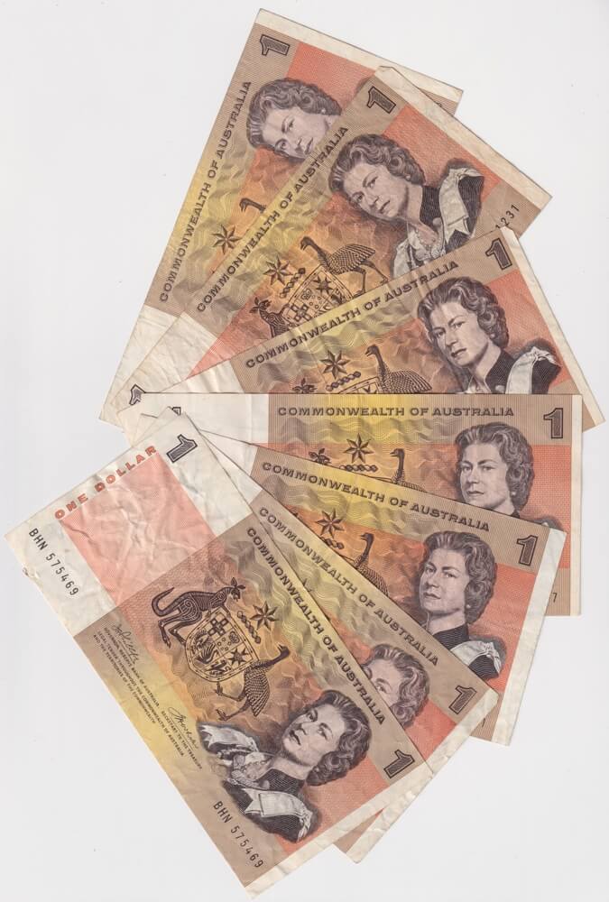 Commonwealth of Australia Paper $1 Note Issued 1966 ~ 1975 Decent Condition product image