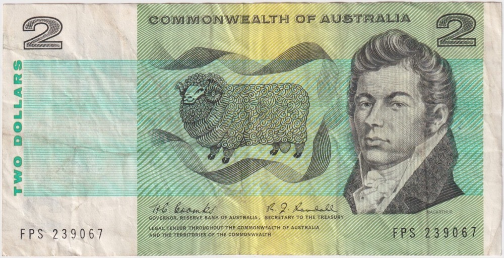 1968 $2 Note Coombs/Randall FPS Last Prefix R82L Very Fine product image