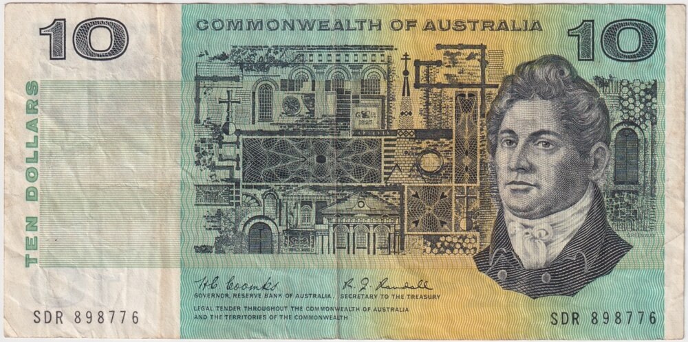 1967 $10 Note Coombs/Randall SDR 1st Prefix R302F good Fine product image