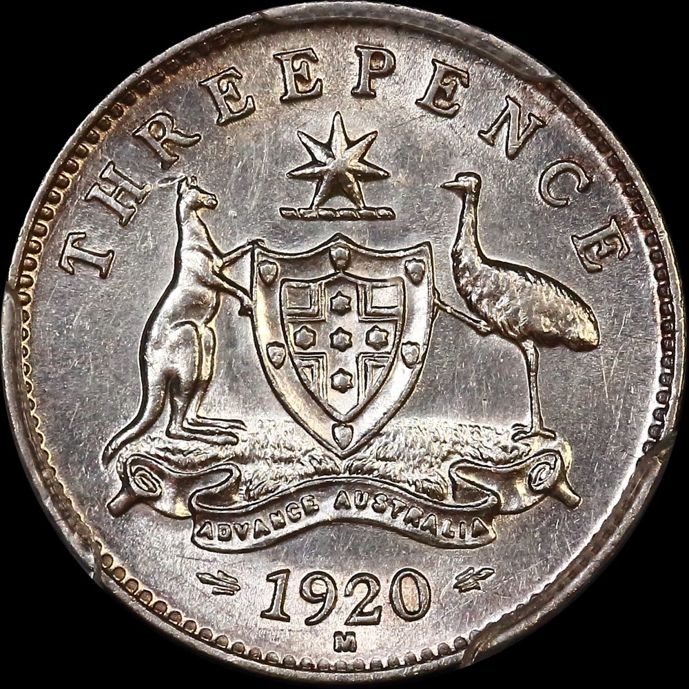 1920 Threepence about Unc (PCGS AU58) product image
