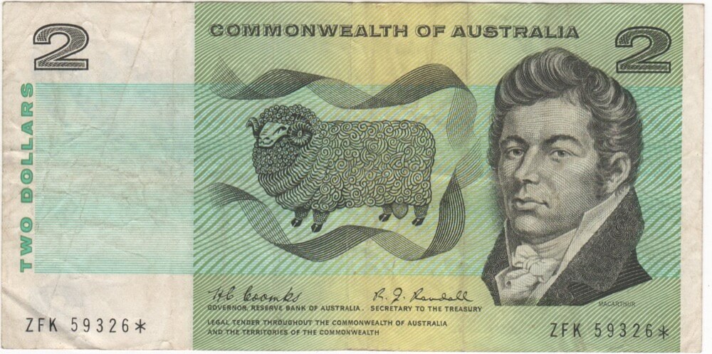 1968 $2 Note Star Note Coombs/Randall R82S about VF product image