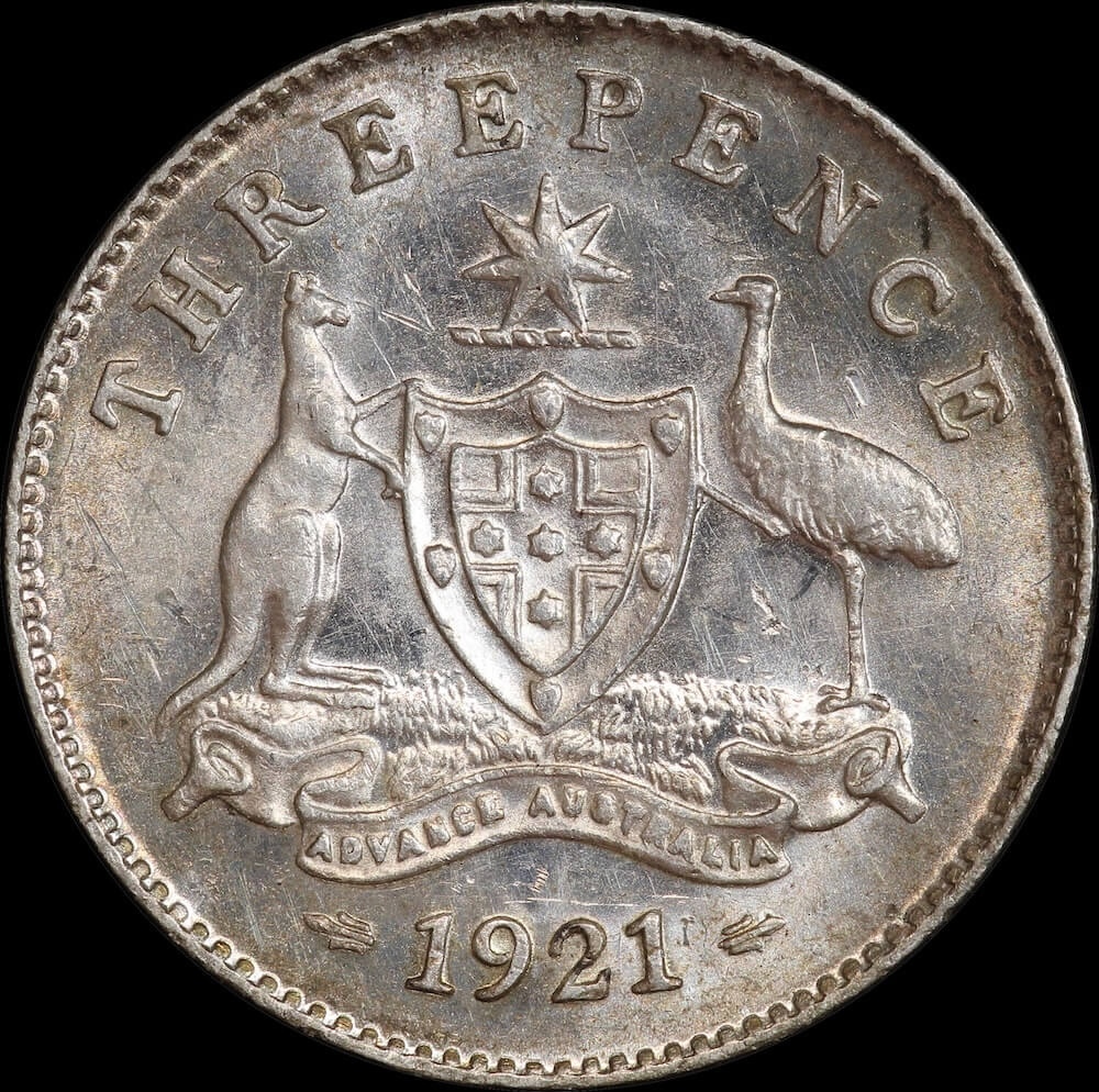 1921 Threepence good EF product image