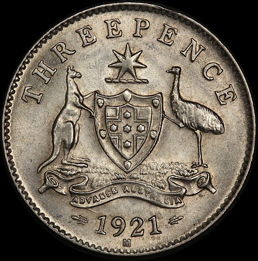 1921-M Threepence Choice Unc (PCGS MS63) product image