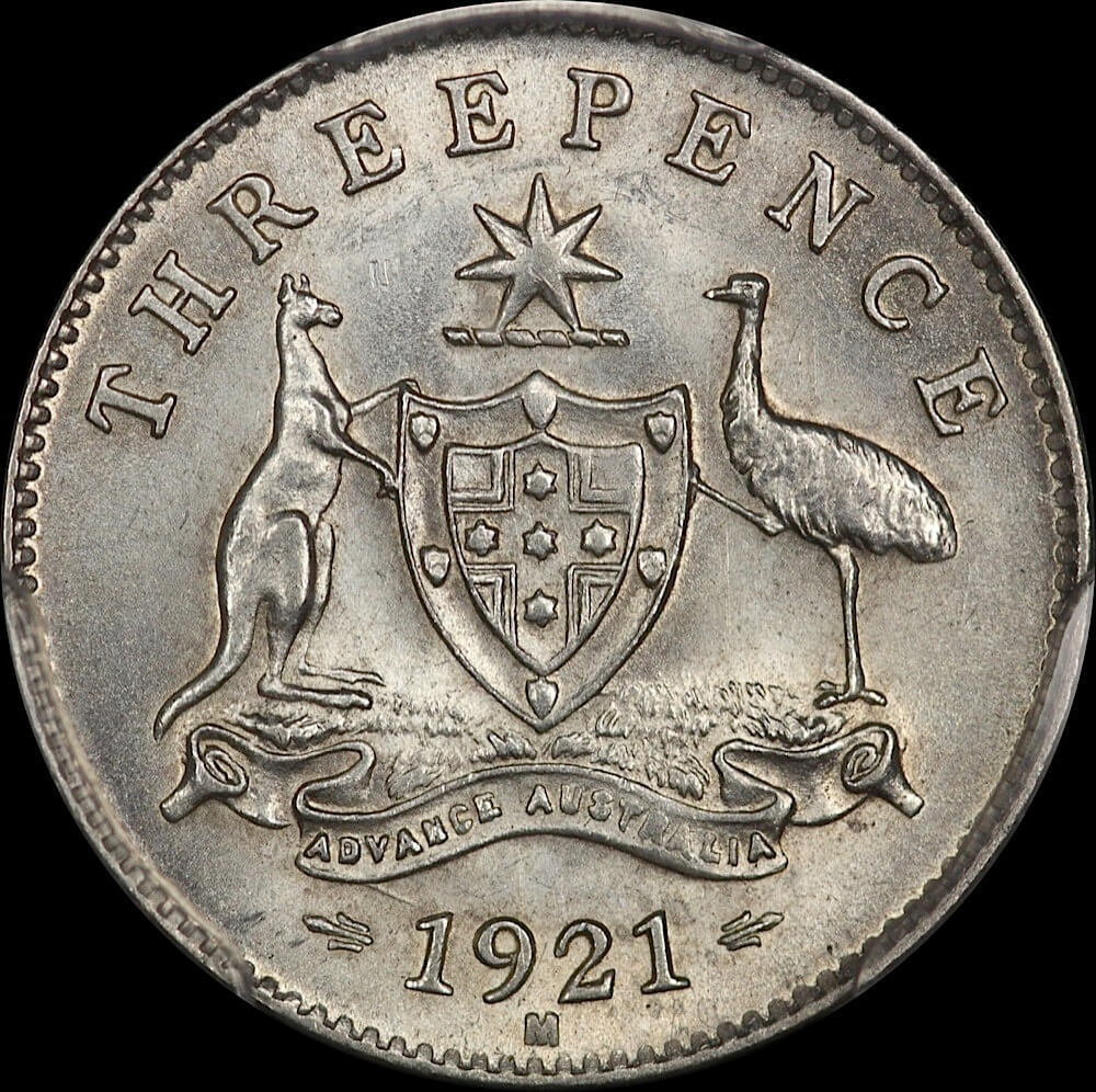 1921-M Threepence Choice Unc (PCGS MS64) product image