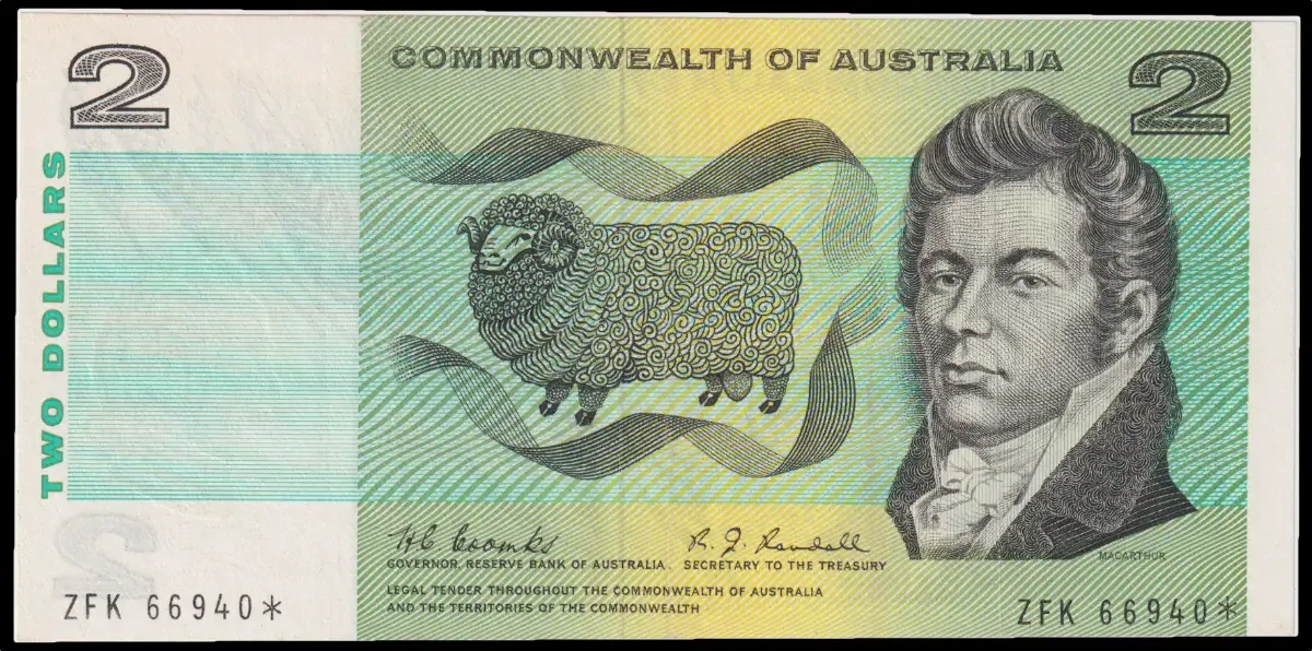 1968 $2 Note Star Note Coombs/Randall R82S good VF product image