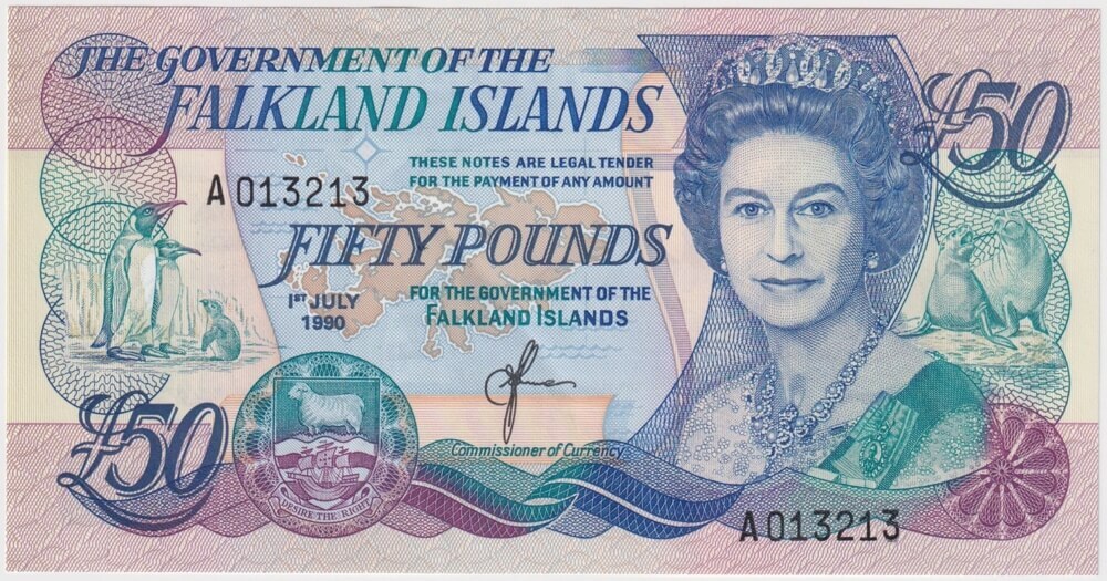 Falkland Islands 1990 50 Pounds Pick#16 about Unc product image