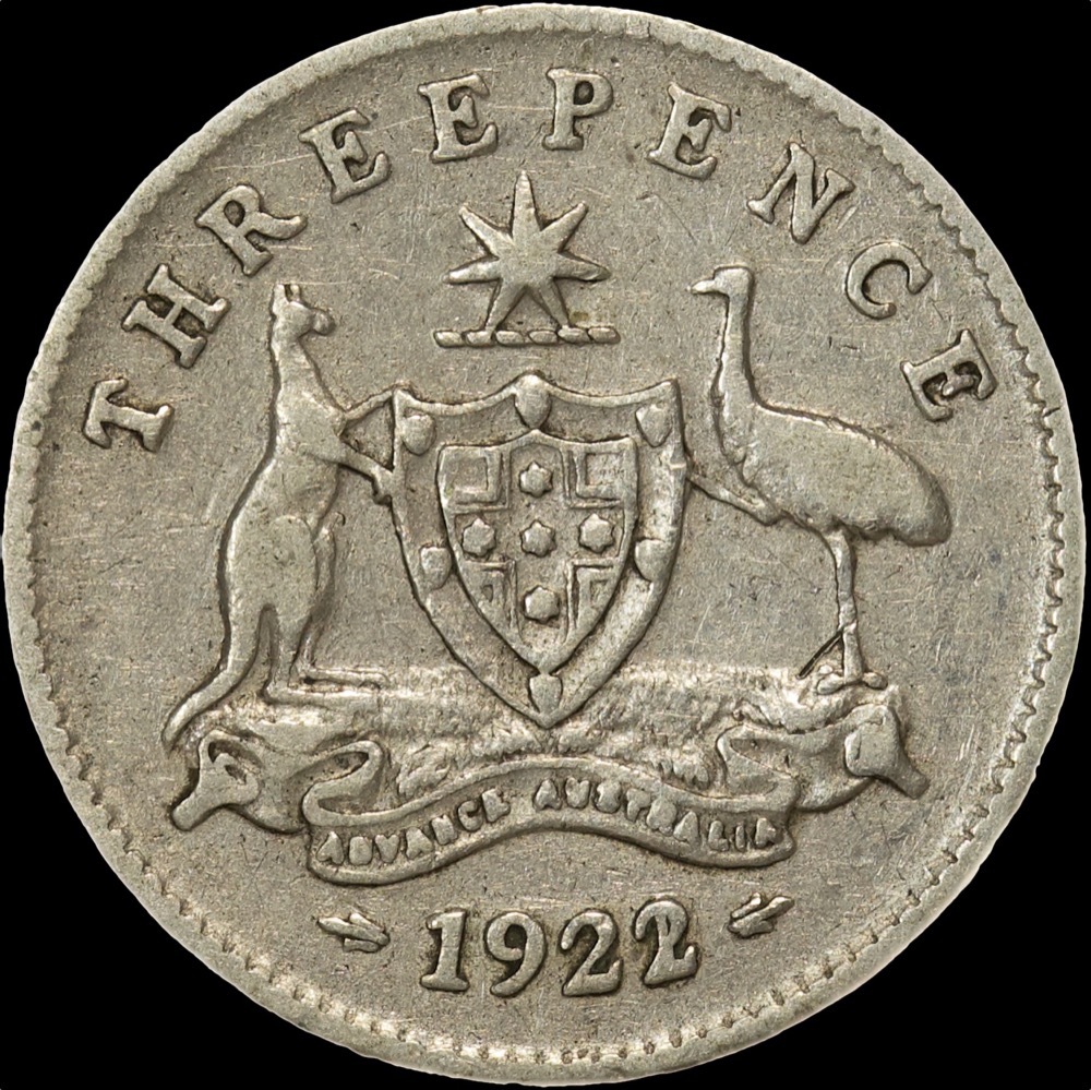 1922/21 Threepence about Fine product image
