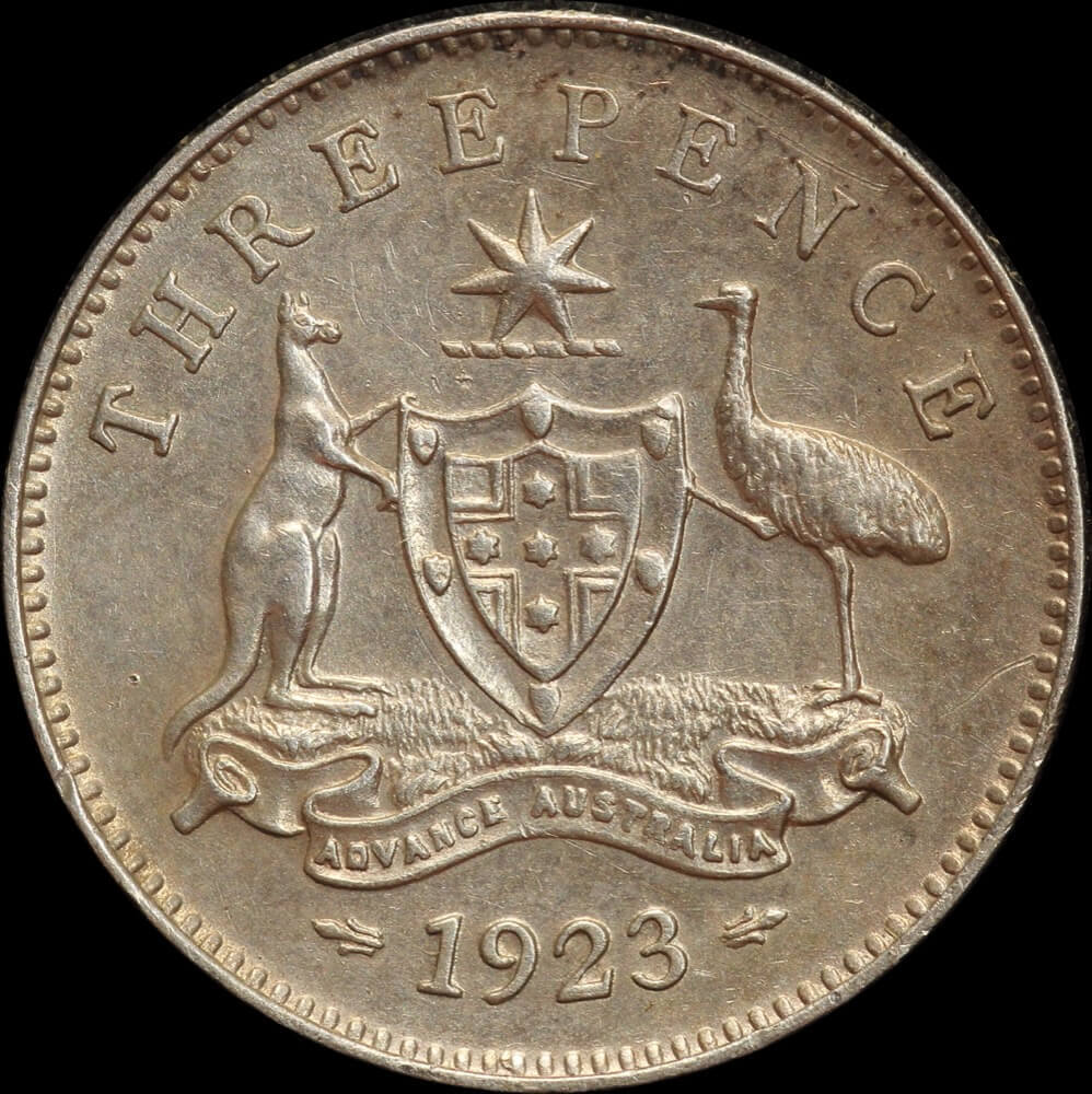 1923 Threepence about Unc product image