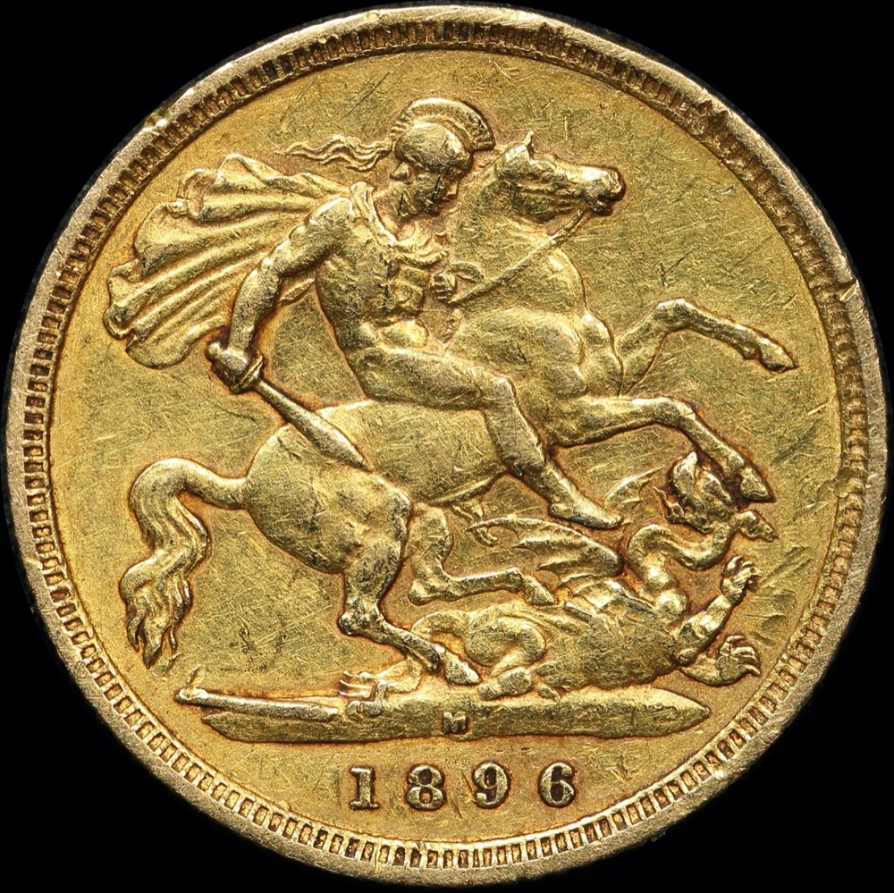 1896 Melbourne Veiled Head Half Sovereign good VF product image