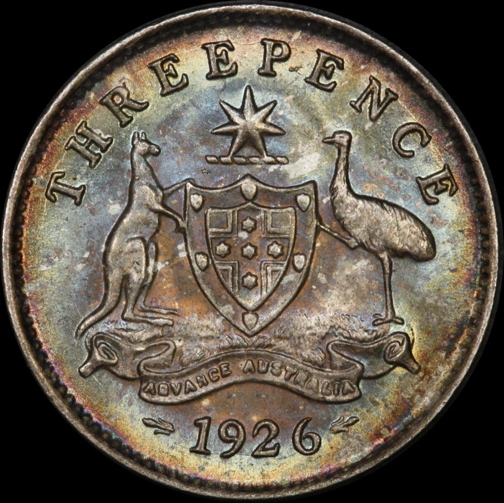 1926 Threepence Gem Unc (PCGS MS65) product image