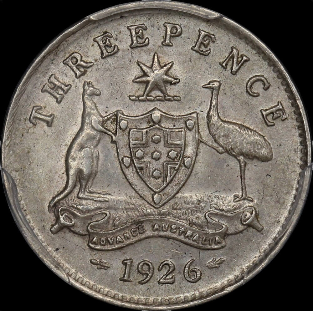 1926 Threepence Unc (PCGS MS61) product image