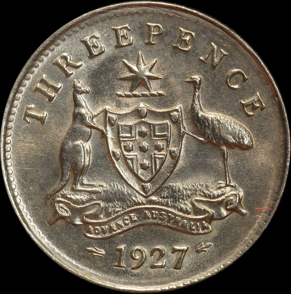 1927 Threepence about Unc product image