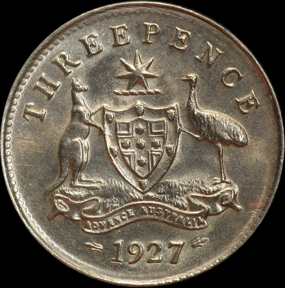 1927 Threepence about Unc product image
