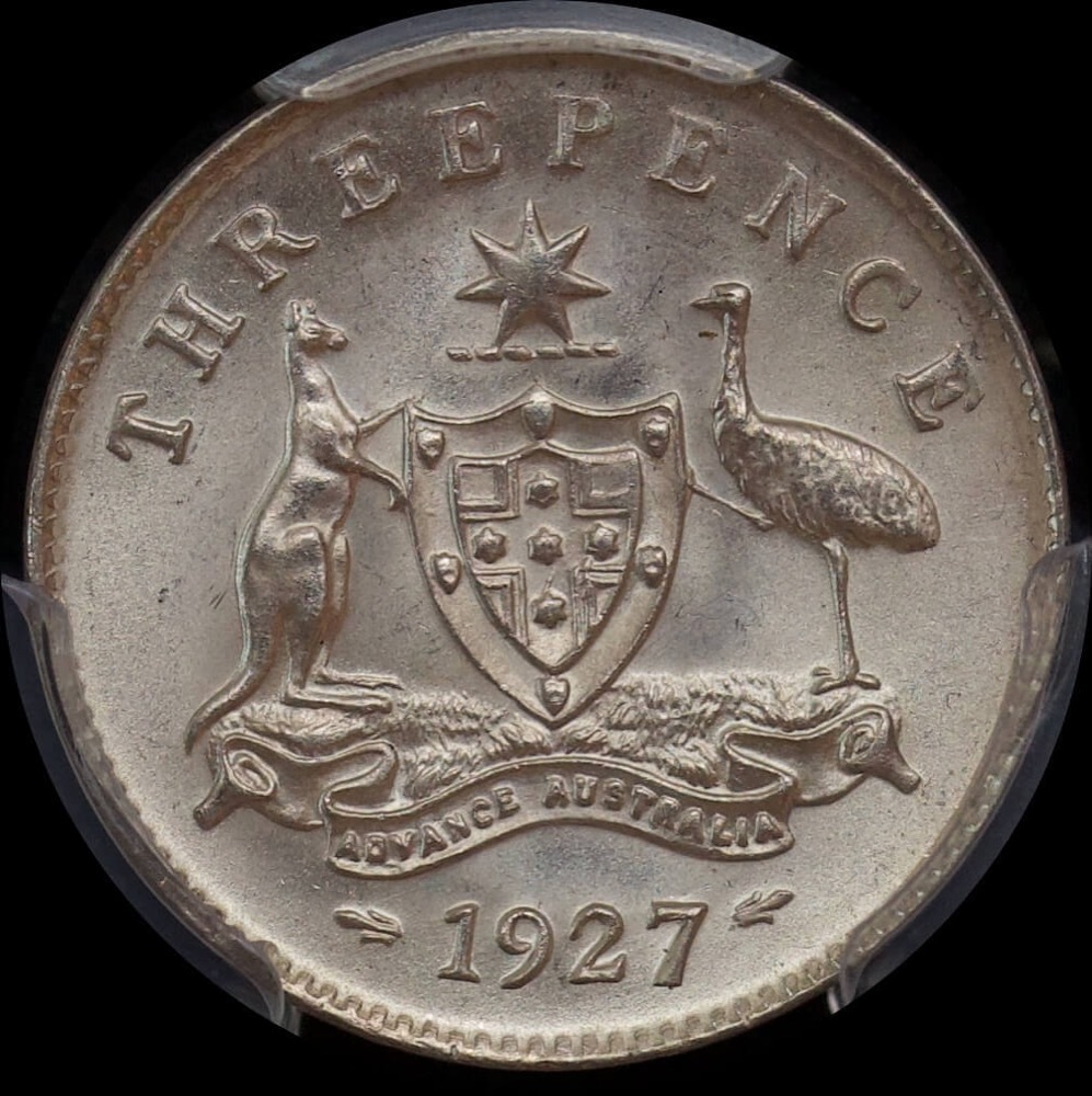 1927 Threepence Gem Unc (PCGS MS65) product image