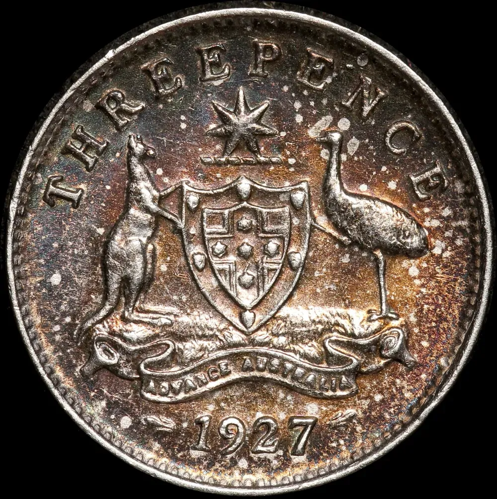 1927 Threepence good EF product image
