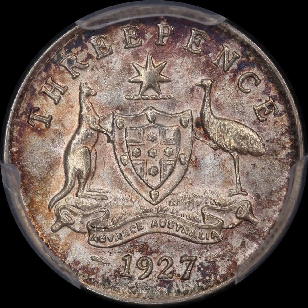 1927 Threepence Unc (PCGS MS62) product image